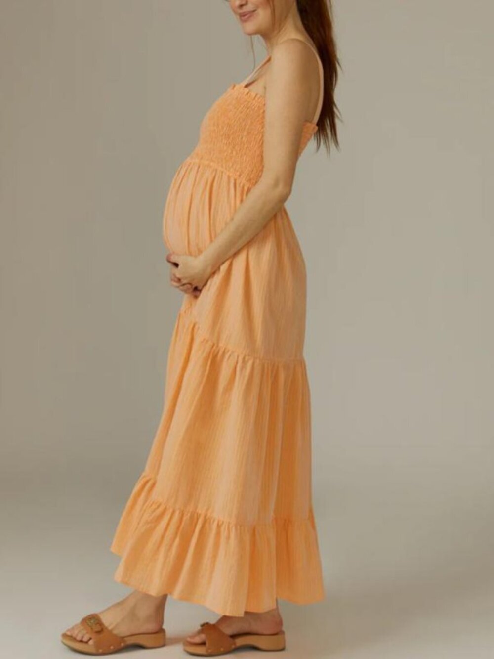 Pietro Brunelli Holly Smocked Maternity Maxi Dress Size XS 36699